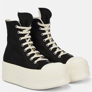 Rick Owens Black double bumper Platform Sneakers